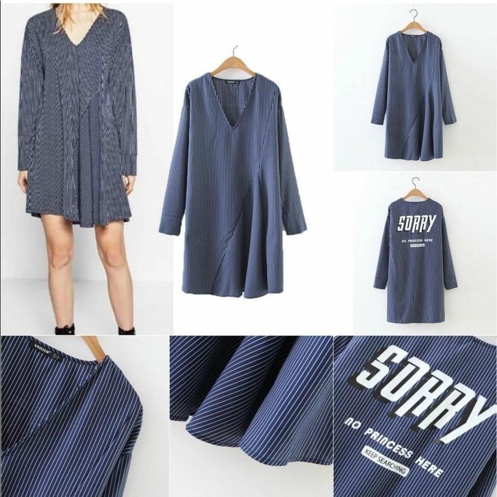 Zara “no princess here” blue striped dress - Picture 5 of 7